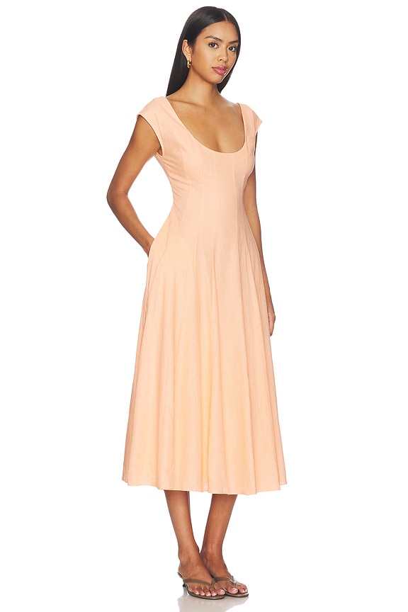 view 2 of 3 VESTIDO LEILA LINEN in Sweet Peach