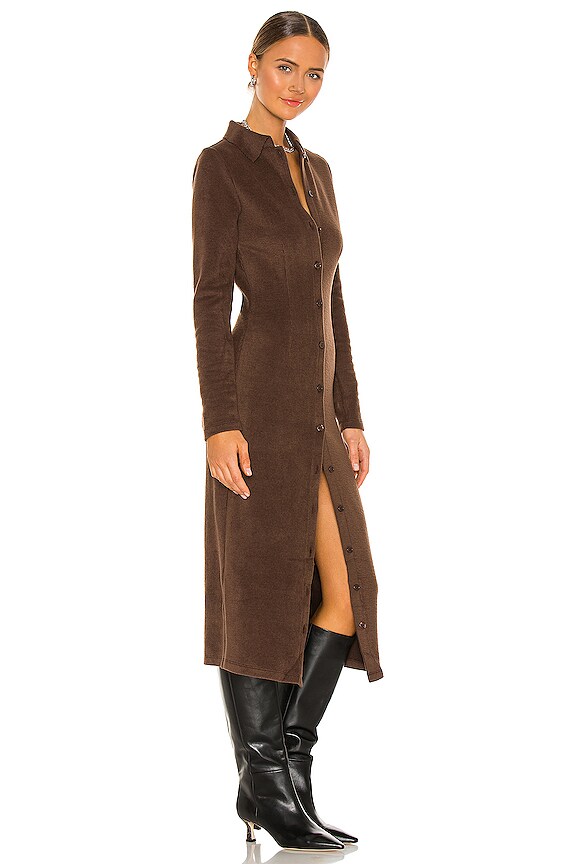 view 2 of 3 ROBE MI-LONGUE RIB in Cocoa Brown