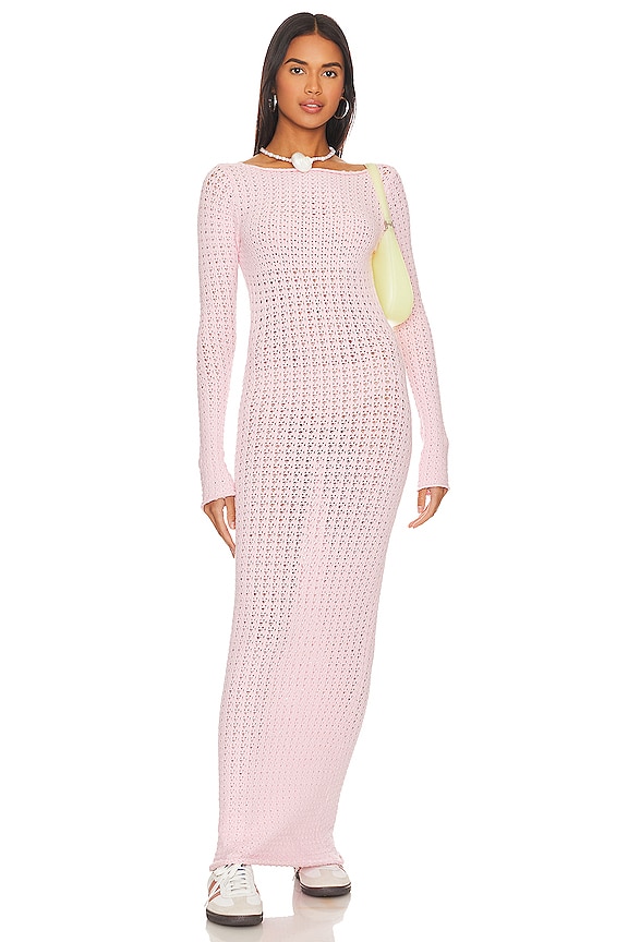 view 2 of 5 X Frankies Bikinis Hayes Crochet Dress in Slipper Pink