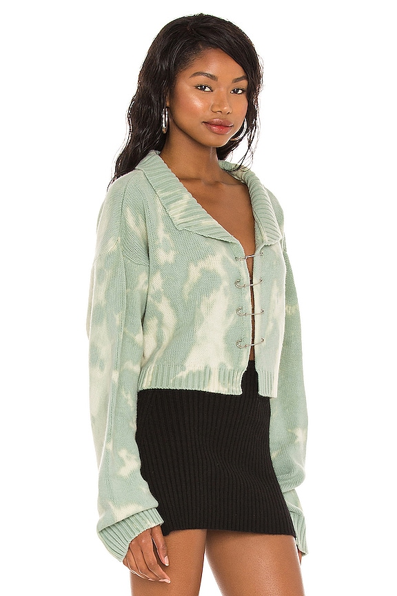 view 2 of 4 Tie-Dye Knit Safety Pin Sweater in Mint Green