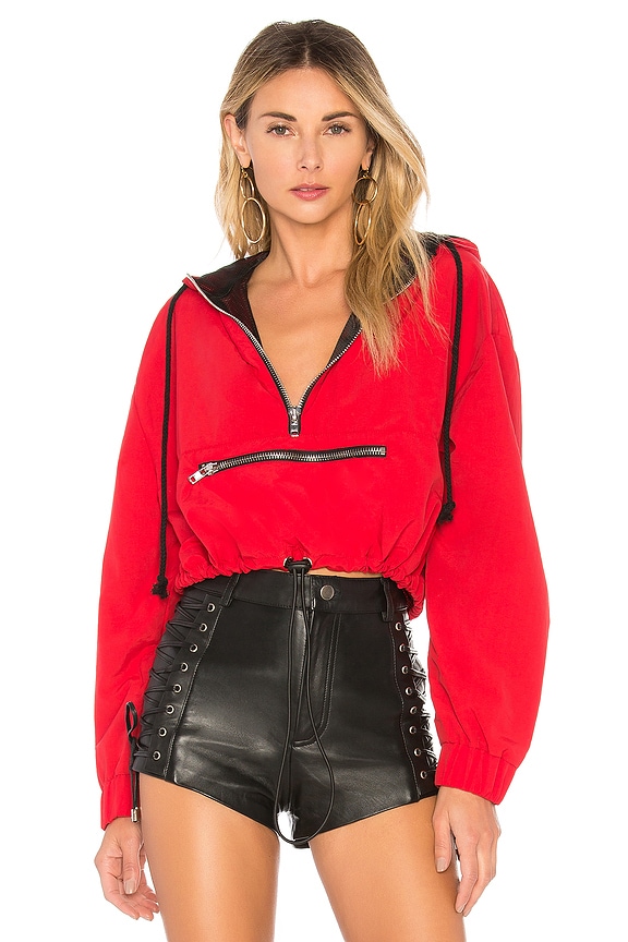view 1 of 4 Zipper Pocket Hoodie in Red