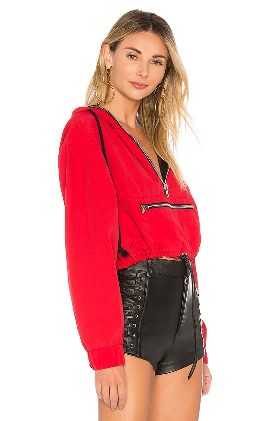 view 2 of 4 Zipper Pocket Hoodie in Red