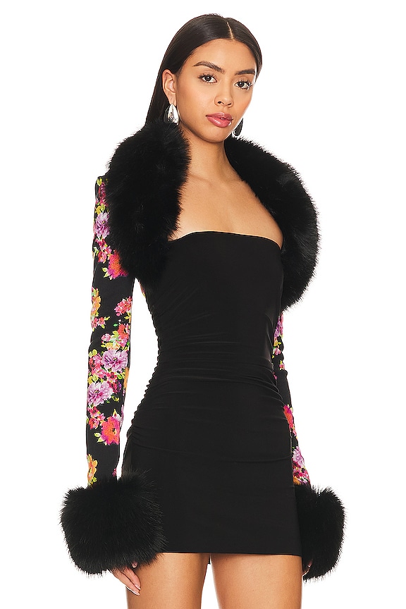 view 2 of 4 BOLERO DE PUNTO DE PIEL SINTÉTICA in Luna Print