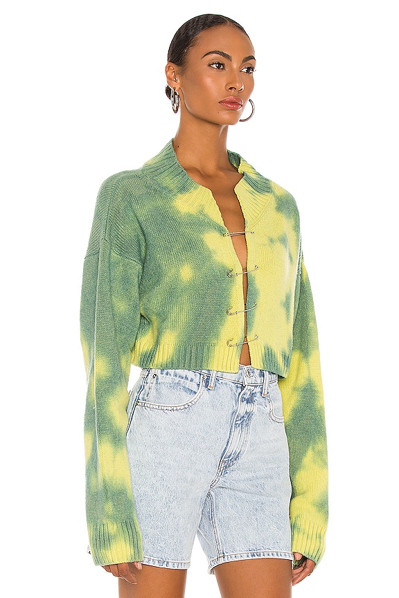view 2 of 4 Tie Dye Safety Pin Sweater in Yellow & Green