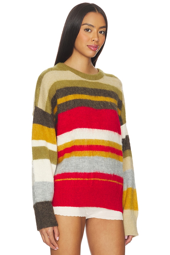 view 2 of 4 Oversized Stripe Jumper in Olive
