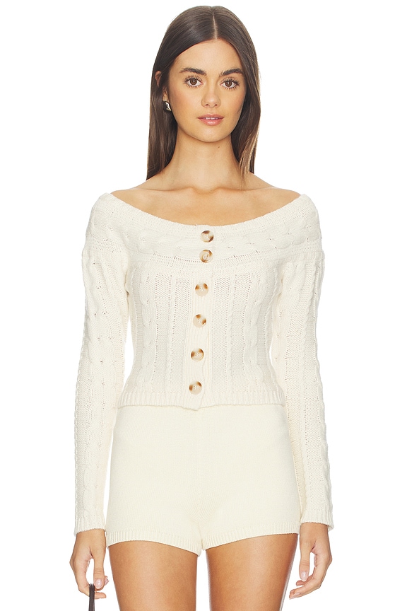 view 1 of 4 Cosette Off The Shoulder Sweater in Ivory