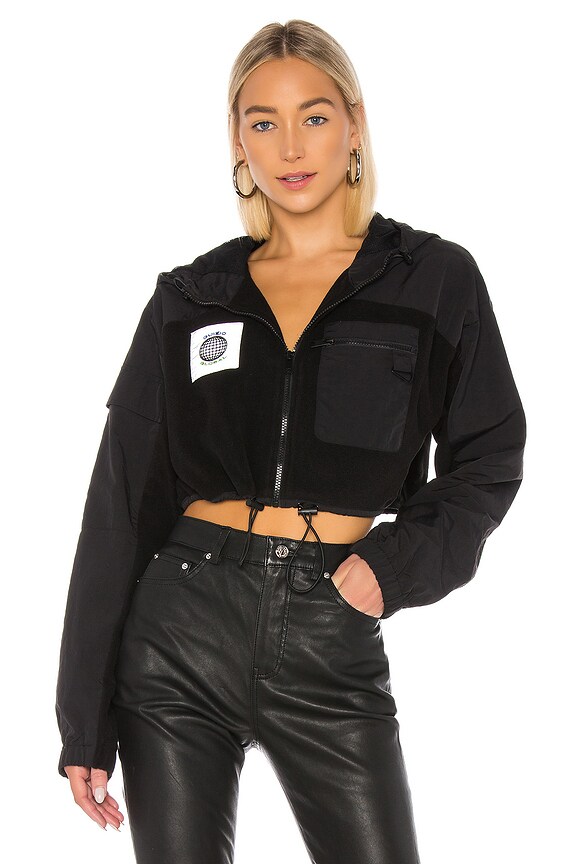 view 2 of 5 Cropped Fleece Jacket in Black