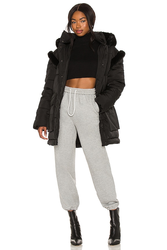 view 1 of 4 Long Puffer Jacket in Black