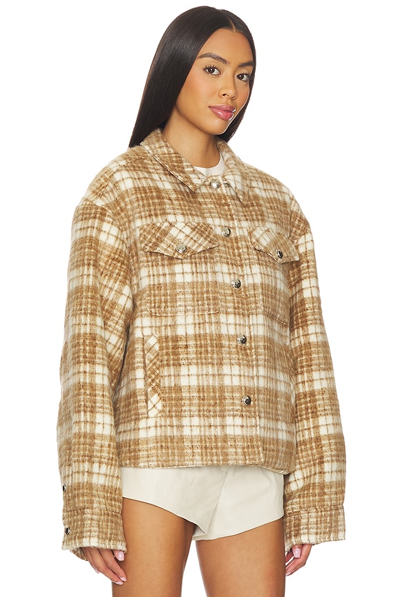 view 2 of 5 Quilted Plaid Jacket in Brown