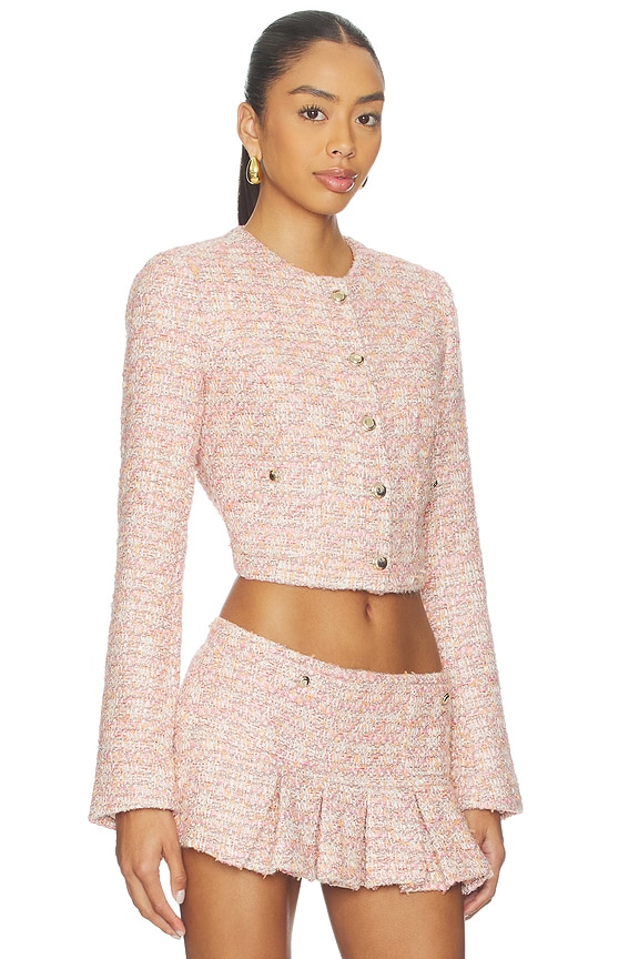 view 2 of 5 CHAQUETA PATCH POCKET CROP in Pink Multi