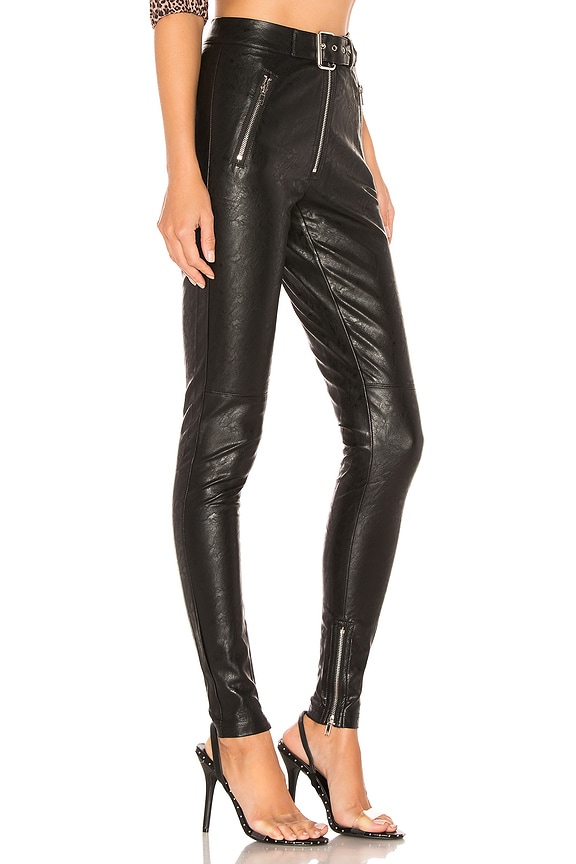 view 2 of 4 Belted Leather Pants in Black