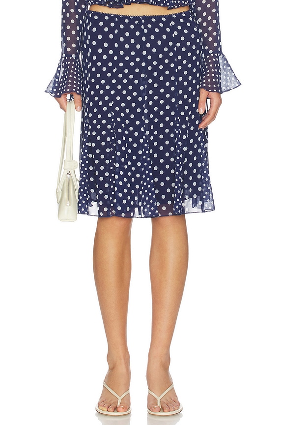 view 1 of 6 JUPE PALOMA in Navy Polka Dot
