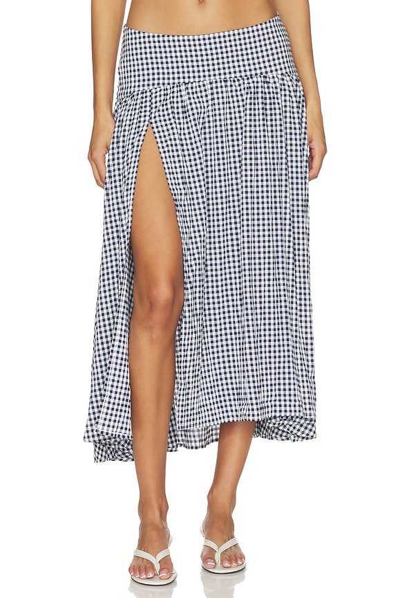 view 1 of 6 FALDA ALEGRA LOW RISE MAXI in Navy & White