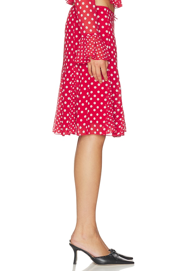 view 2 of 6 Paloma Skirt in Red Love Dot