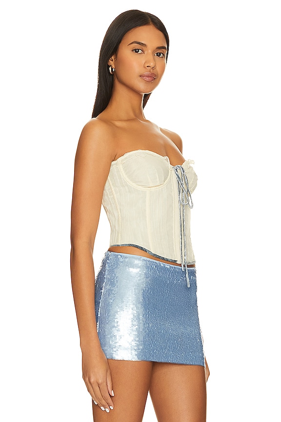 view 2 of 4 Pintuck Corset in Cream