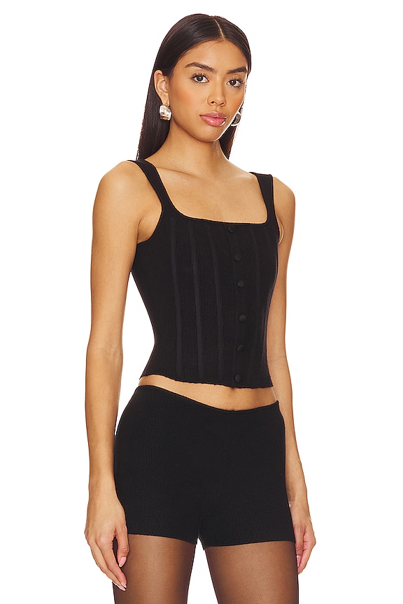 view 2 of 4 Full Length Knit Corset in Black