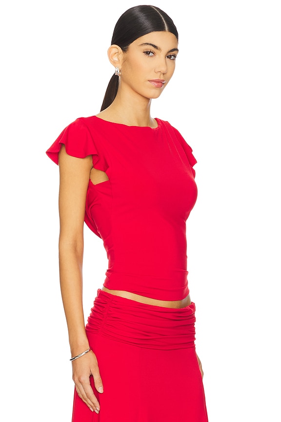 view 2 of 4 Soffiano Top in Red Love