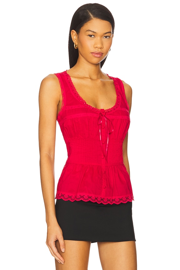 view 2 of 4 Lillie Pintuck Top in Red Love