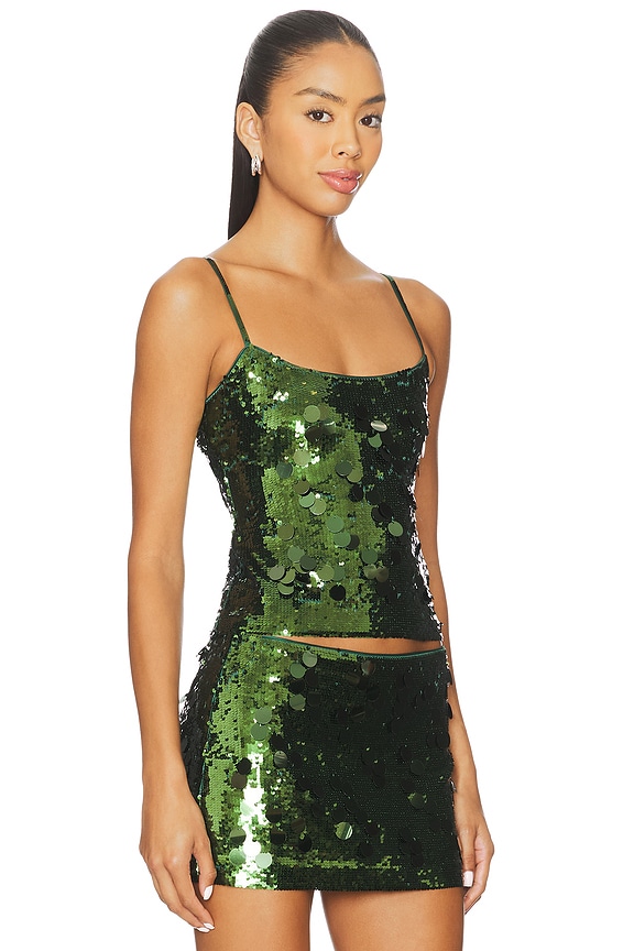 view 2 of 5 x REVOLVE Paillette Cami Top in Dark Forest Green