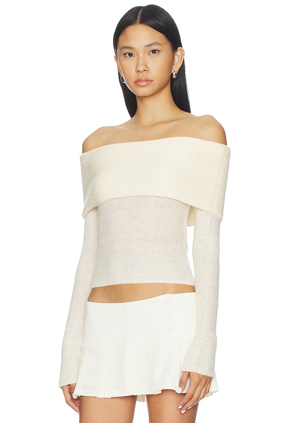 view 2 of 4 Off Shoulder Knit Top in Ivory