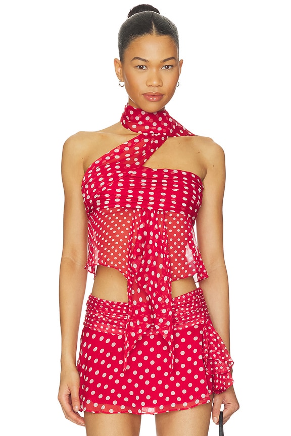 view 1 of 4 Chiffon Wrap Top in Red in Red Love