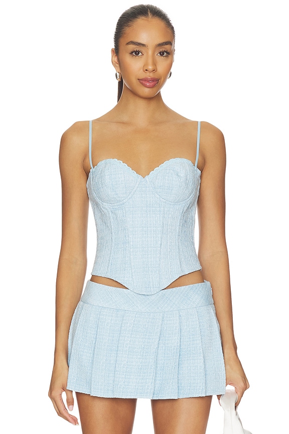 view 1 of 5 Genevieve Lace Trim Bustier in Baby Blue