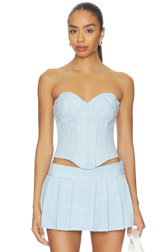 view 2 of 5 Genevieve Lace Trim Bustier in Baby Blue