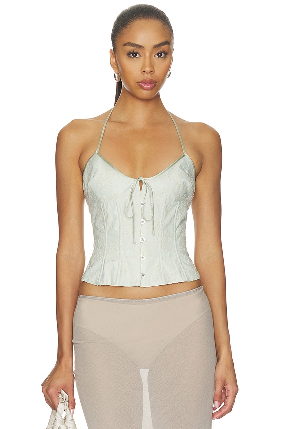 view 1 of 5 CORSÉ MARINI FLORAL in Soft Sage