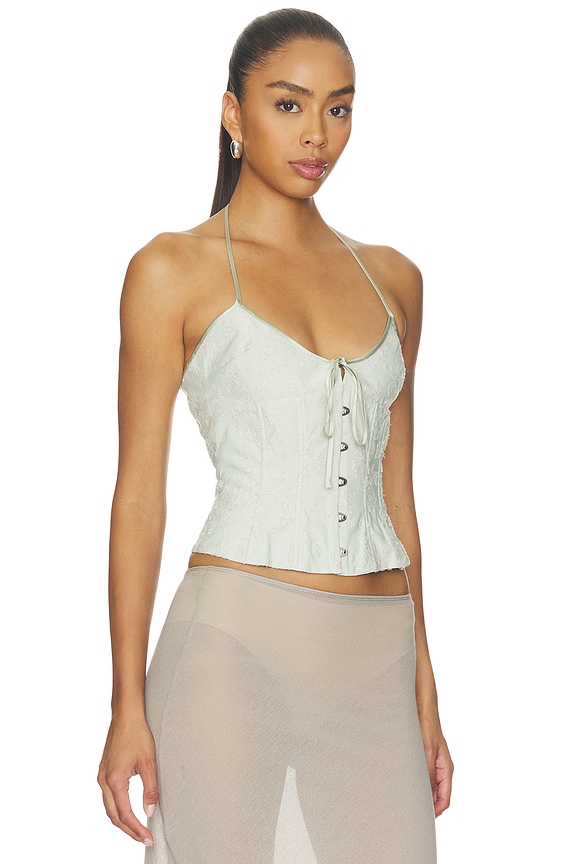 view 2 of 5 CORSÉ MARINI FLORAL in Soft Sage