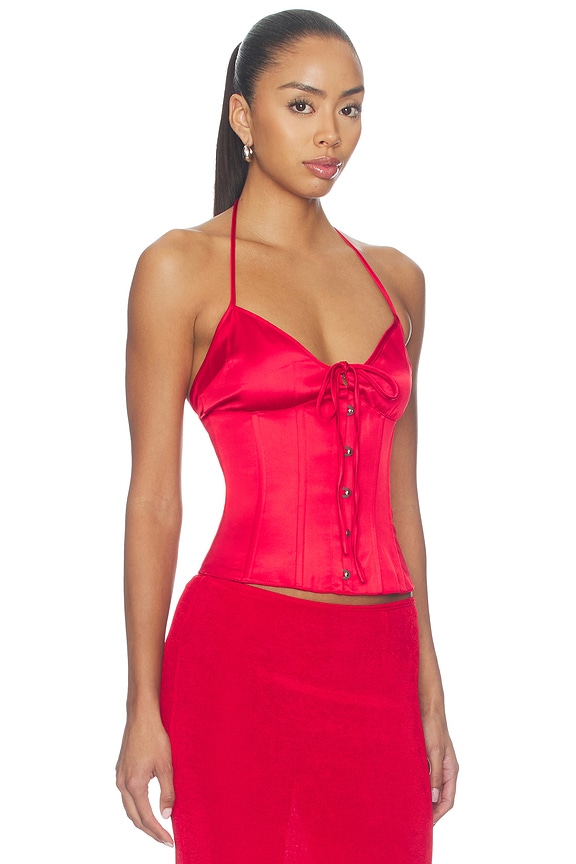 view 2 of 4 Marini Corset Top in Red Love
