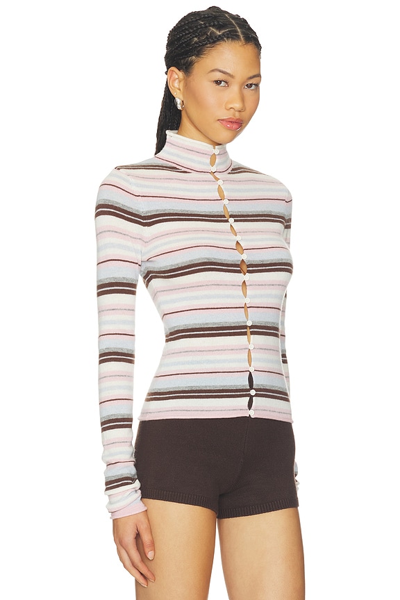 view 2 of 5 Chloe Sweater in Pink Multi Stripe in Pink	Multi Stripe