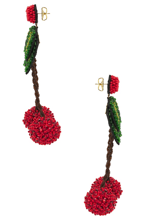 view 2 of 2 Cherry Earrings in Red