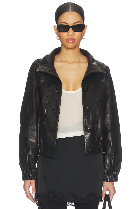 view 2 of 5 Kate Leather Bomber in Noir