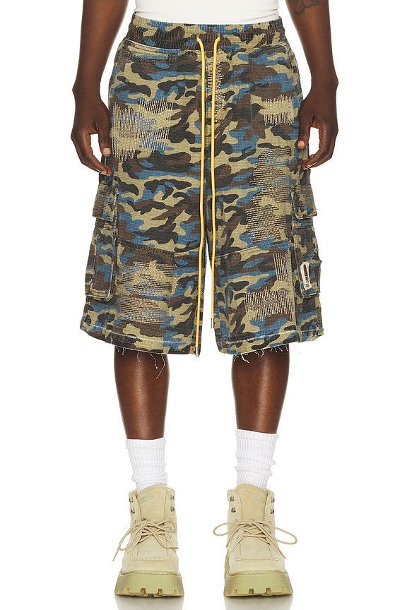 view 1 of 5 Camo Ripstop Cargo Shorts in Blue