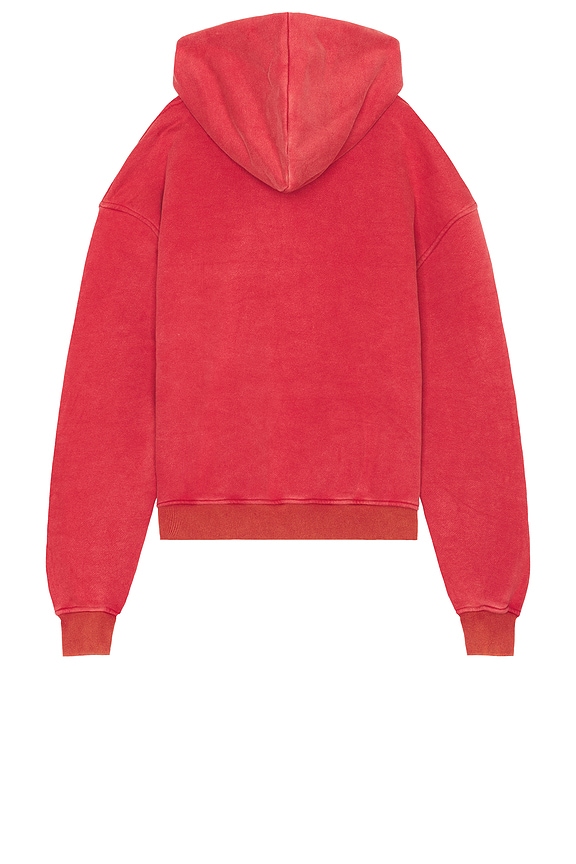 view 2 of 3 Fleece Chainstitch Hoodie in Red