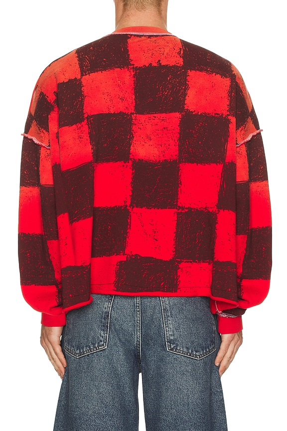 view 2 of 4 SL&D Crewneck Sweatshirt in Checkered Red