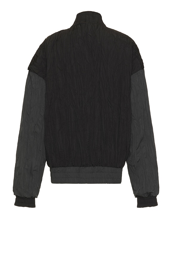 view 2 of 4 Crinkled Nylon Track Jacket in Black & Grey
