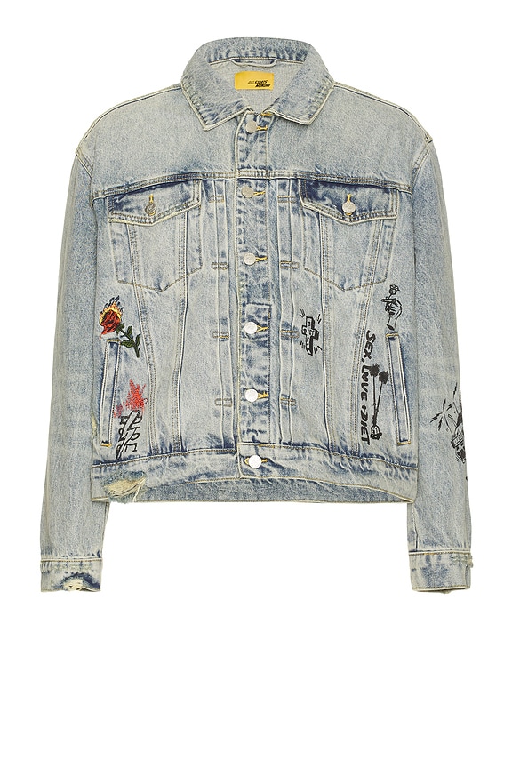 view 1 of 5 Doodle Trucker Jacket in Indigo