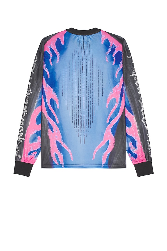 view 2 of 3 MX FLAME 롱슬리브 져지 in Black, Blue, & Pink