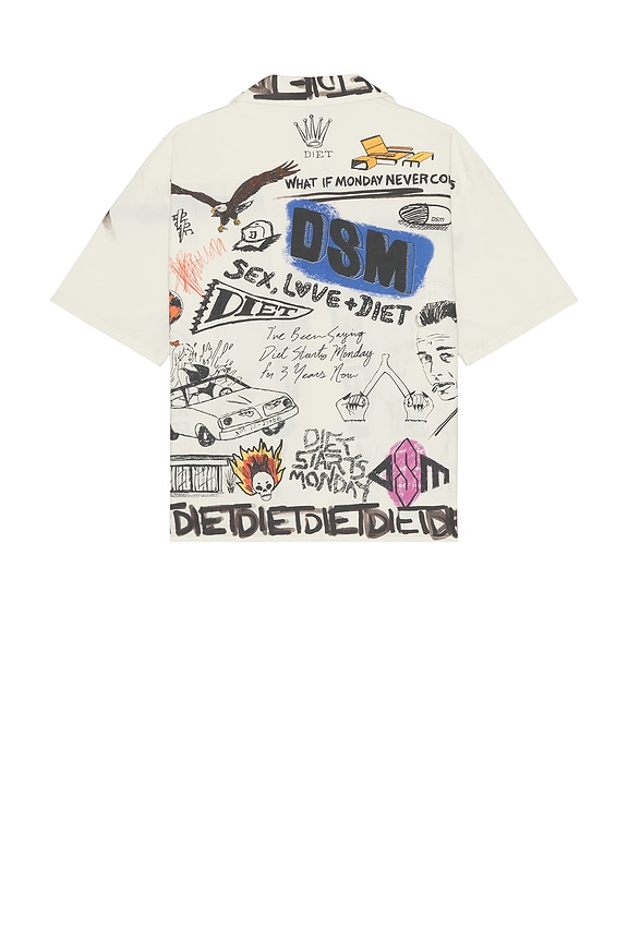 view 2 of 5 Doodle Button Up Shirt in White & Multi