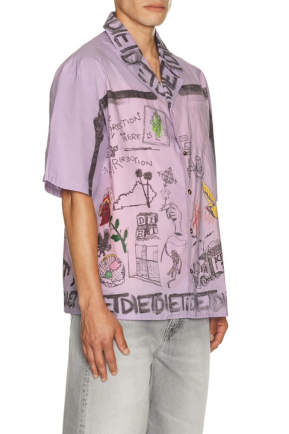 view 2 of 6 Doodle Button Up Shirt in Purple