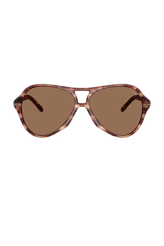 view 1 of 3 Aviator Sunglasses in Striated Brown
