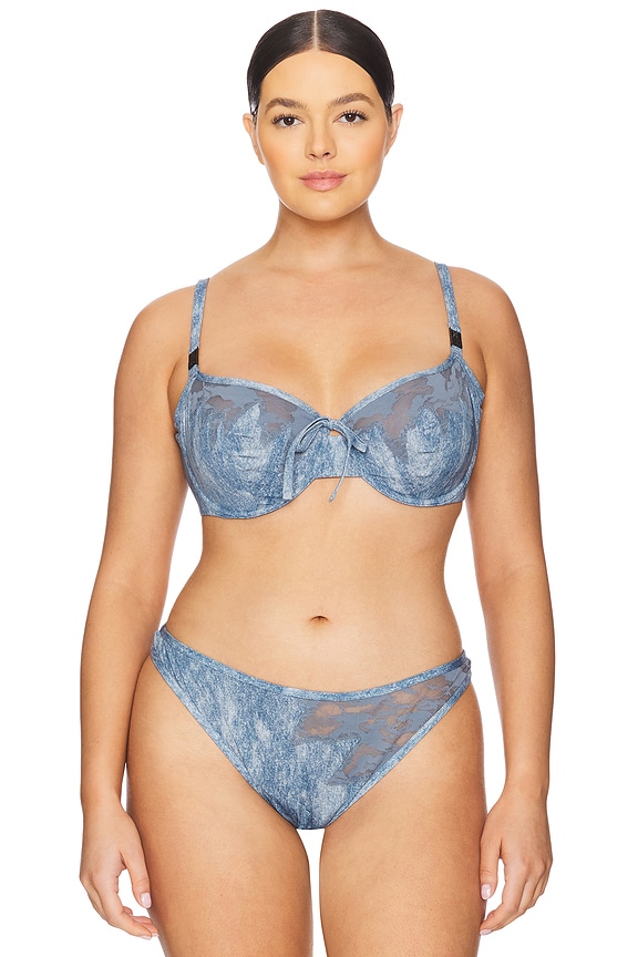 view 2 of 8 SUJETADOR ENCAJE BALCONETTE in Blue