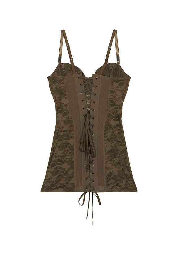 view 2 of 2 X Savage C Camo Lace Corset Slip in Green Camo