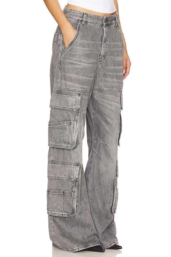 view 2 of 6 PIERNA ANCHA TIPO CARGO SIRE in Black Denim