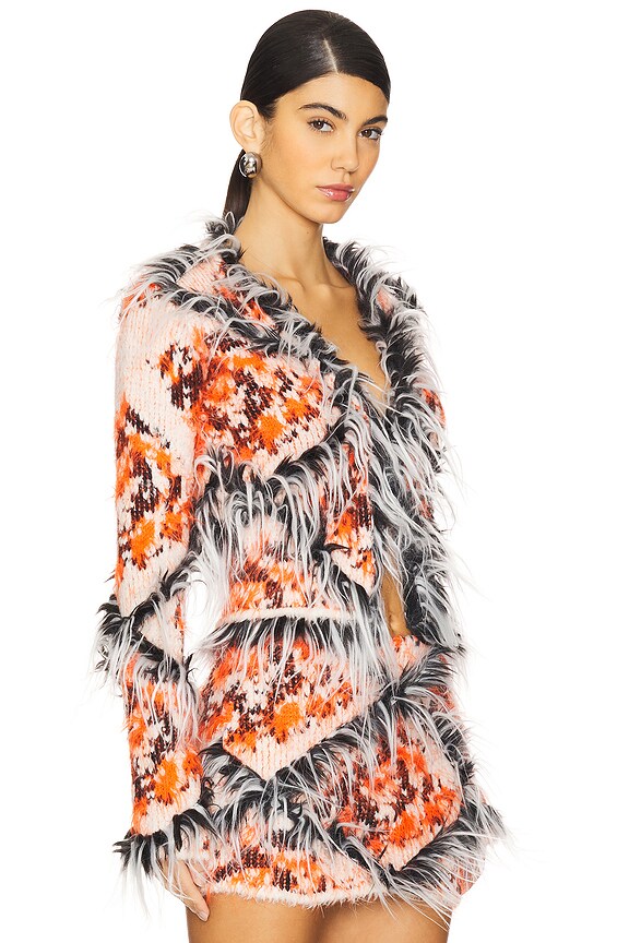 view 2 of 5 CÁRDIGAN CON DETALLES DE PIEL SINTÉTICA in Red & Black