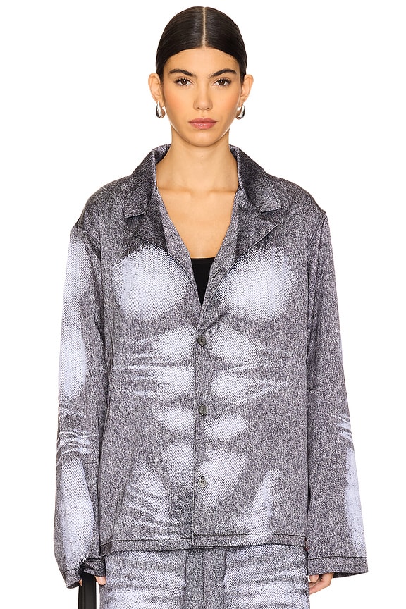 view 2 of 6 X Savage X Fenty Stains And Trompe Sleep Top in Dusty Blue in Soft Black