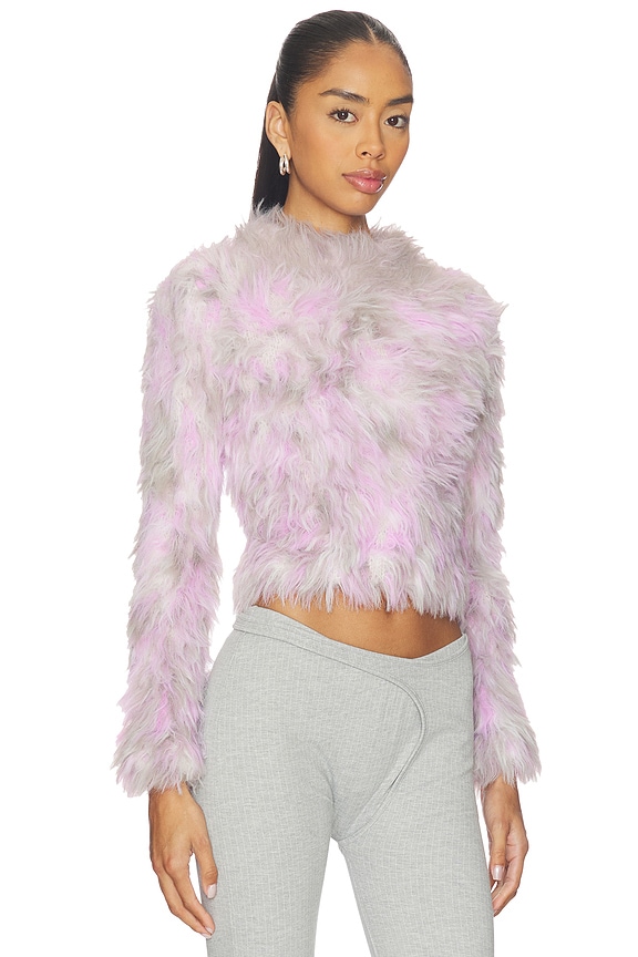 view 2 of 4 Annika Faux Fur Top in Grey