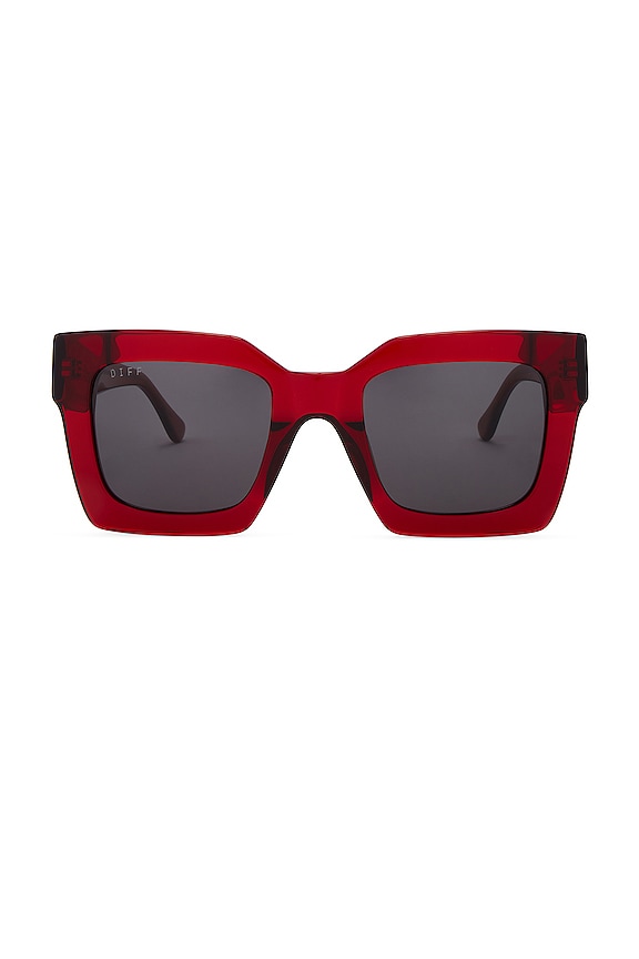 DIFF EYEWEAR Dani Sunglasses in Carmine & Grey Polarized REVOLVE