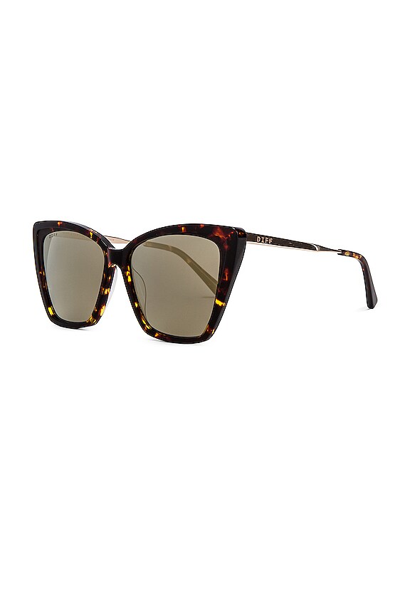 view 2 of 3 LUNETTES DE SOLEIL BECKY II in Dark Tort & Gold Mirror